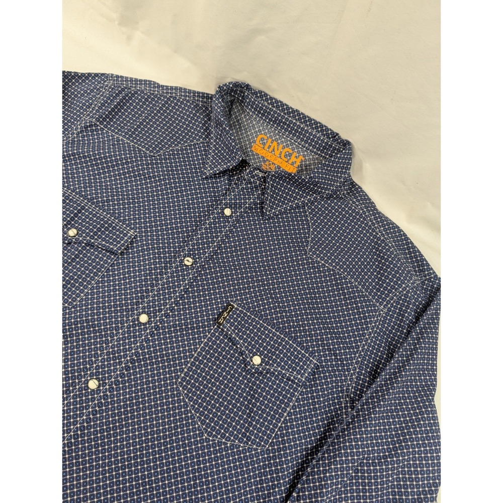 Cinch Western Shirt Men's 2Xl Modern Fit Gray Geometric Pearl Snap Cotton Cowboy